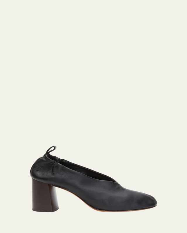 Nadia Lambskin Heeled Ballerina Pumps